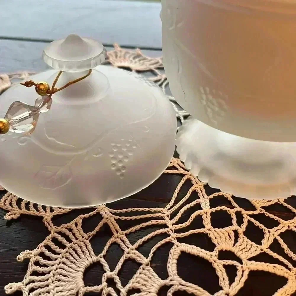 Hand Poured Soy Candle Using Upcycled Vintage Glasssware “Winter” - Picture 5 of 8